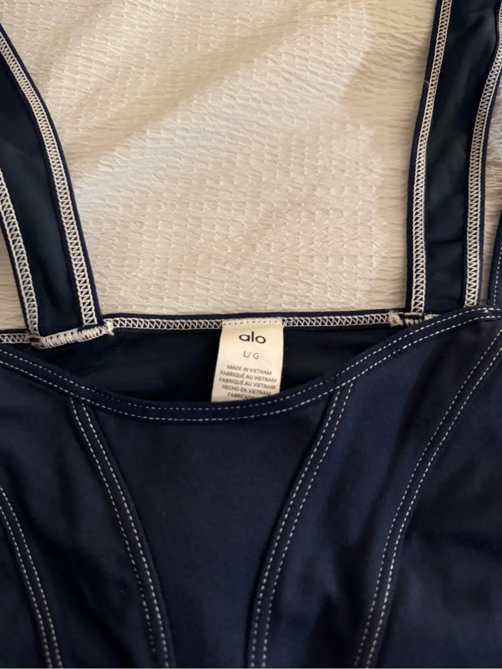 ALO Yoga Navy Seam-Panel Sports Bralette